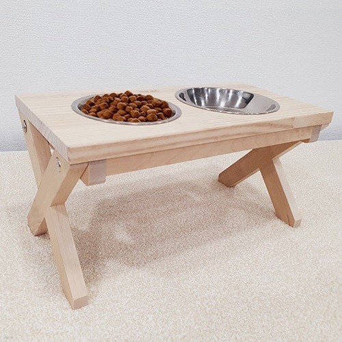 그로우 펫블리 원목 애견식기 2구 2Type (식기포함) 강아지 고양이 물그릇 밥그릇