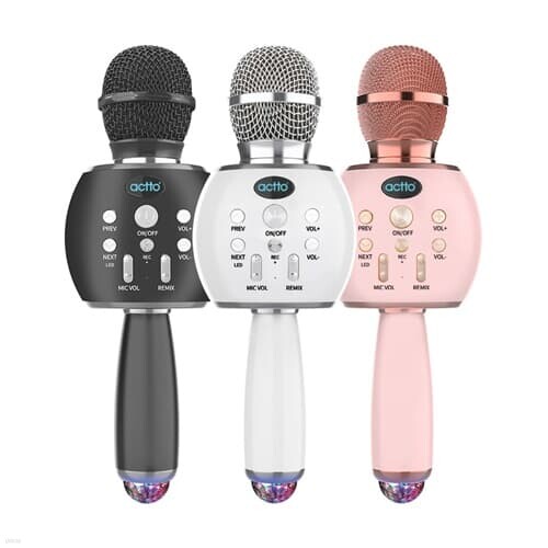 엑토 블루투스 LED 미러볼 노래방 마이크 스피커...