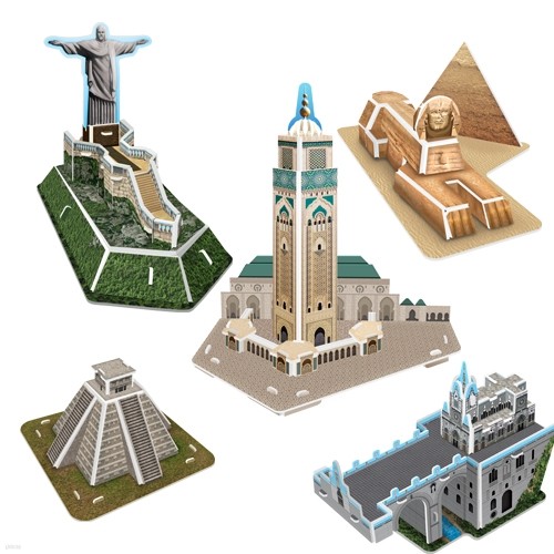 [스콜라스 본사직영] 세계 유명 미니 건축물 시리즈 4 - 남미/아프리카 입체퍼즐 만들기 교구
