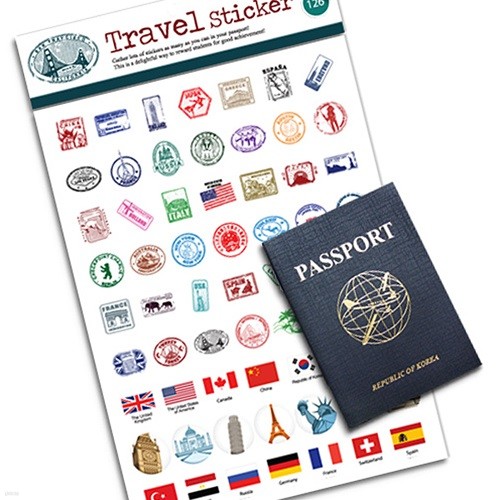 영어교구 여권_1 + 여행스티커_2