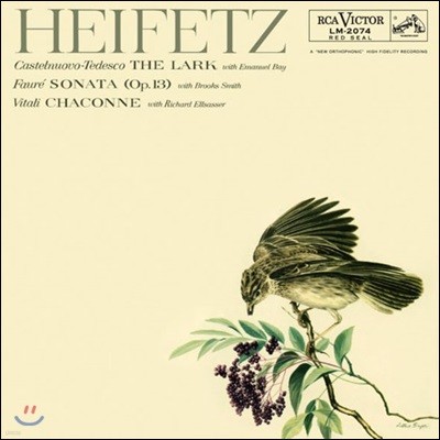 Jascha Heifetz 비탈리: 샤콘느 / 포레: 바이올린 소나타 / 카스텔누오보-테데스코: 종달새 [LP]