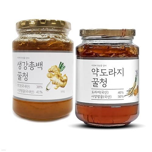 이고장식품 꿀청500g/약도라지꿀청 생강총백꿀청...