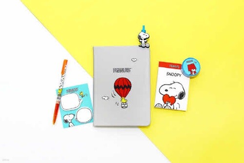  스누피 피너츠 고급 양장노트 (대) 그레이 - YES24  스누피 피너츠 고급 양장노트 (대) 그레이