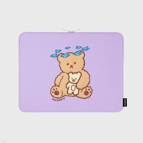 Blue bird bear-purple-13inch notebook pouch(1...