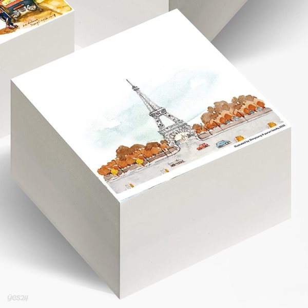 떡메모지 400매 파리 에펠탑 가을풍경