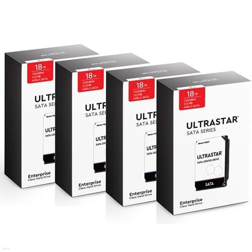 WD Ultrastar HC550 18TBx4 72TB SATA3 패키지 4...