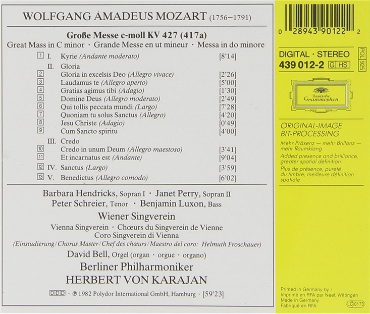 Herbert von Karajan 모차르트: c단조 미사 대미사 (Mozart... c단조 미사 대미사 (Mozart: Great Mass in C minor K.427) 