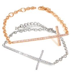 Sideways cross bracelet