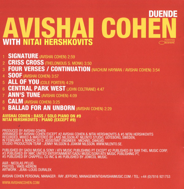 Avishai Cohen - Duende (with Nitai Hershkovits) (2012) 320