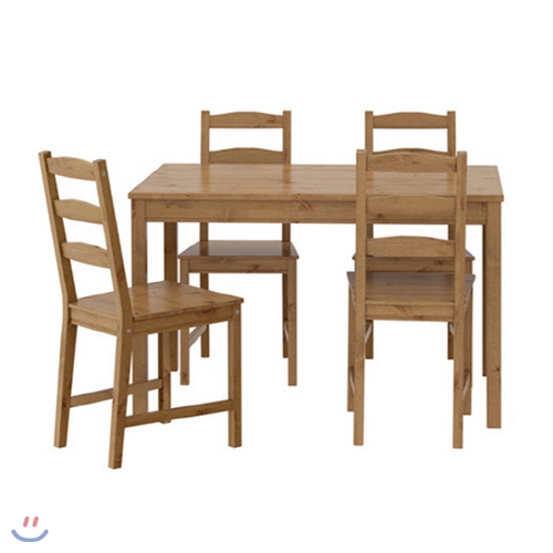 이케아 JOKKMOKK 4인용 원목 식탁세트/식탁1+의자4