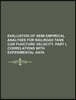 Evaluation of Semi-Empirical Analyses for Railroad Tank Car Puncture Velocity. Part I, Correlations with Experimental Data