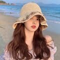 먼클 꽃무늬 왕골 라탄모자 바캉스모자