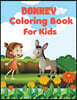 Donkey coloring book for kids