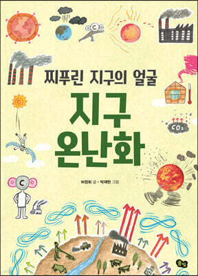 찌푸린 지구의 얼굴 지구 온난화