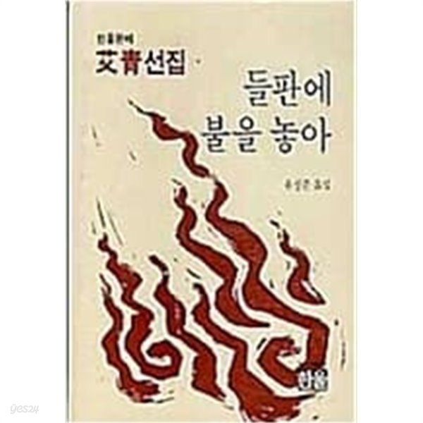 들판에 불을 놓아 1986.4 초판 