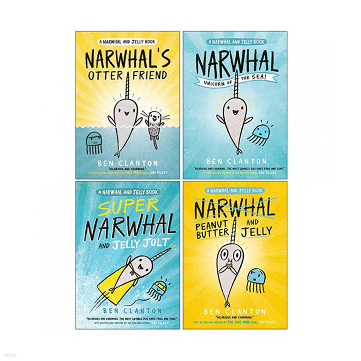 외뿔고래와 해파리 원서 페이퍼백 4종 세트 A Narwhal and Jelly Book 4 books Set