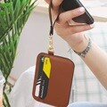 마뜨 스틴 소가죽 콤비 라운드 카드지갑(탄브라운)w37076