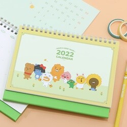 카카오프렌즈 2022 스몰 탁상 캘린더-옐로우그린