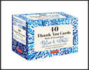 Blue & White, 40 Thank You Cards with Envelopes