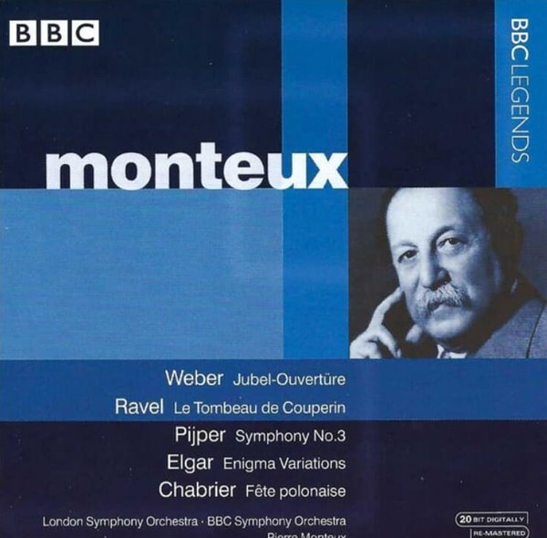 Monteux : Weber ,Ravel ,  Pijper , Elgar ,Chabrier - BBC Symphony Orchestra (EU발매)