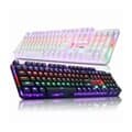 COX CK420 교체축 레인보우 LED 게이밍 기계식 키보드 (화이트, 적축)