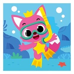 핑크퐁 큐빅 보석십자수 해저탐험 핑크퐁 20X20