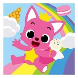 핑크퐁 큐빅 보석십자수 레인보우 핑크퐁 20X20