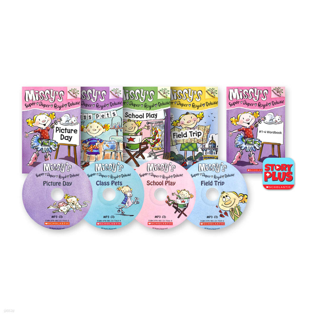 Missy&#39;s Super Duper Royal Deluxe #1~4 Set (With CD &amp; Storyplus+Wordbook)