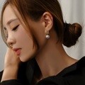 3in1 골드큐빅 진주 드롭 귀걸이