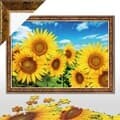500피스퍼즐 해바라기들판 + 앤틱골드 액자세트