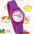 큐앤큐 퍼플 핑크 아날로그 캐주얼 유니콘 캐릭터 방수 학습 어린이시계 VS59J-003Y