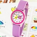 큐앤큐 라벤더 파스텔 핑크 아날로그 캐주얼 꽃 캐릭터 방수 스프링 플라워 학습 어린이시계 VS59J-004Y