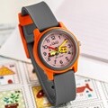 큐앤큐 그레이 오렌지 아날로그 캐주얼 기차 캐릭터 방수 학습 어린이시계 VS59J-008Y