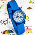 큐앤큐 블루 아날로그 캐주얼 공룡 캐릭터 방수 학습 어린이시계 VS59J-010Y