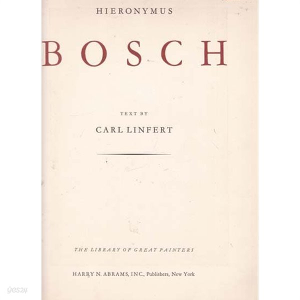 BOSCH--HIERONYMUS-외국영어원서 컬러 미술 도록 오리지널책