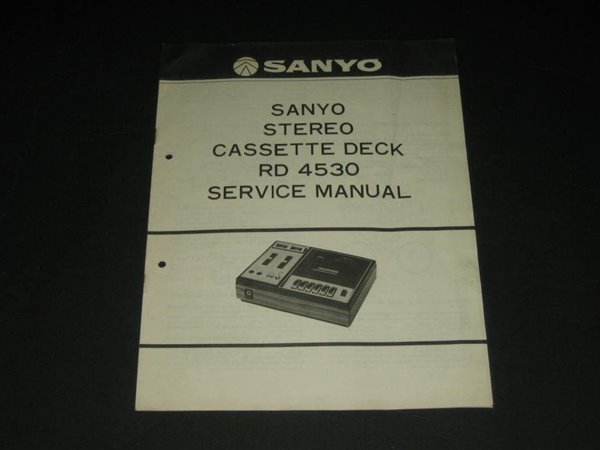 Sanyo Stereo Cassette Tape Deck RD4530 Service Manual 카탈로그 팸플릿