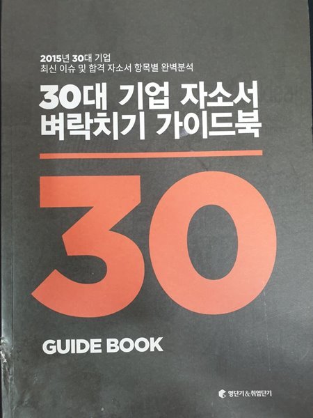 30대 기업 자소서 벼락치기 가이드북-최신이슈및합격자소서항목별완벽분석-