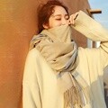 룩앳걸 여자 여성 헤링본 체크 목도리 머플러 대형