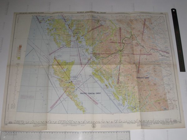 WORLD AERONAUTICAL CHART QUEEN CHARLOTTE ISLANDS 세계항공차트 퀸샬럿 제도 항공도 항공지도