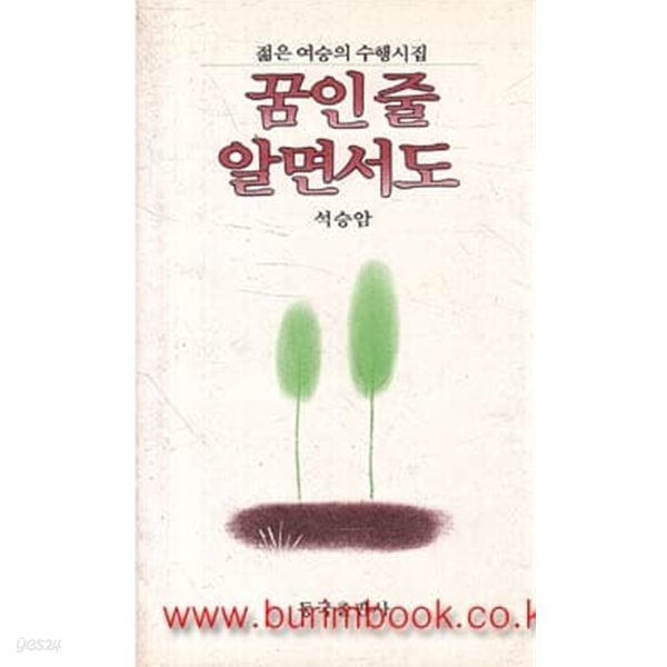 1989년 초판 석승암 시집 젊은 여승의 수행시집 꿈인 줄 알면서도