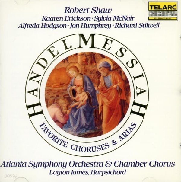 Handel :  Messiah - Favorite Choruses &amp; Arias  (US발매)