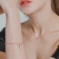 제이로렌 문스톤 로즈골드 링크 체인 팔찌 B0964