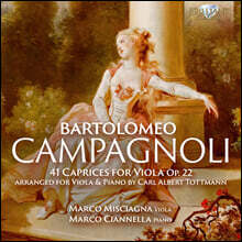 바르톨로메오 캄파뇰리: 비올라를 위한 41개의 카프리스 (Bartolomeo Campagnoli: 41 Caprices for Viola Op.22)