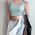 비침없는 캡내장 크롭 레이어드 나시탑 6color