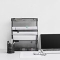 오피스 데스크 서류보관 파티션걸이 3단정리 메탈선반
