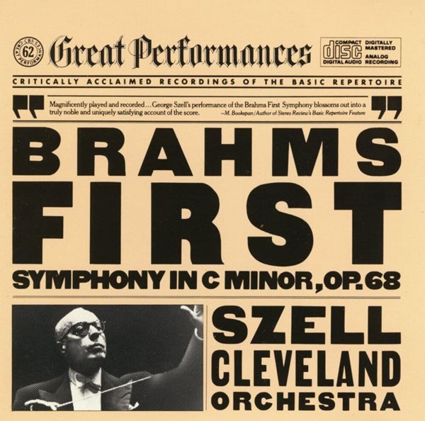 조지 셀 - George Szell - Brahms First Symphony In C Minor, Op.68 [U.S발매]