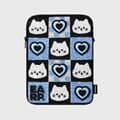 CHECKER BOARD HEART CHICHI-BLUE(아이패드 파우치)