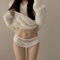 제프 시스루 프릴 레이스 리본 면 팬티 란제리 섹시속옷