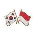 세계각국의 휘날리는 국기교차뺏지(한국-인도네시아)