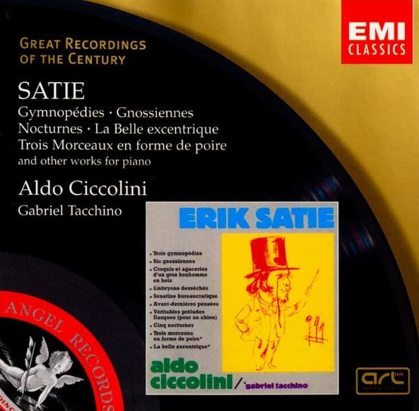 사티 (Erik Satie) : Works For Piano -  치콜리니 (Aldo Ciccolini), 타키노 (Gabriel Tacchino)(EU발매)